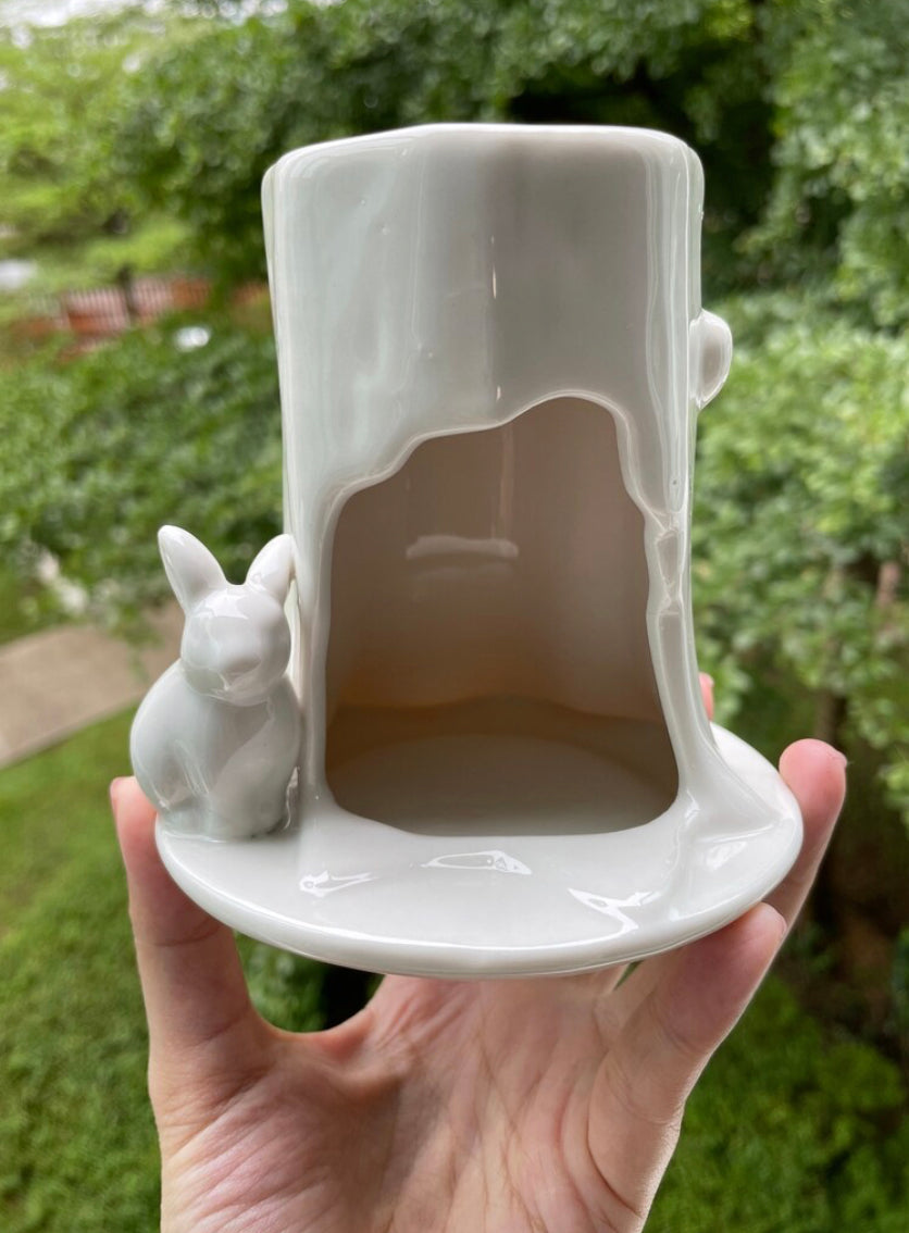 Bunny Ceramic Incense and Candle Holder