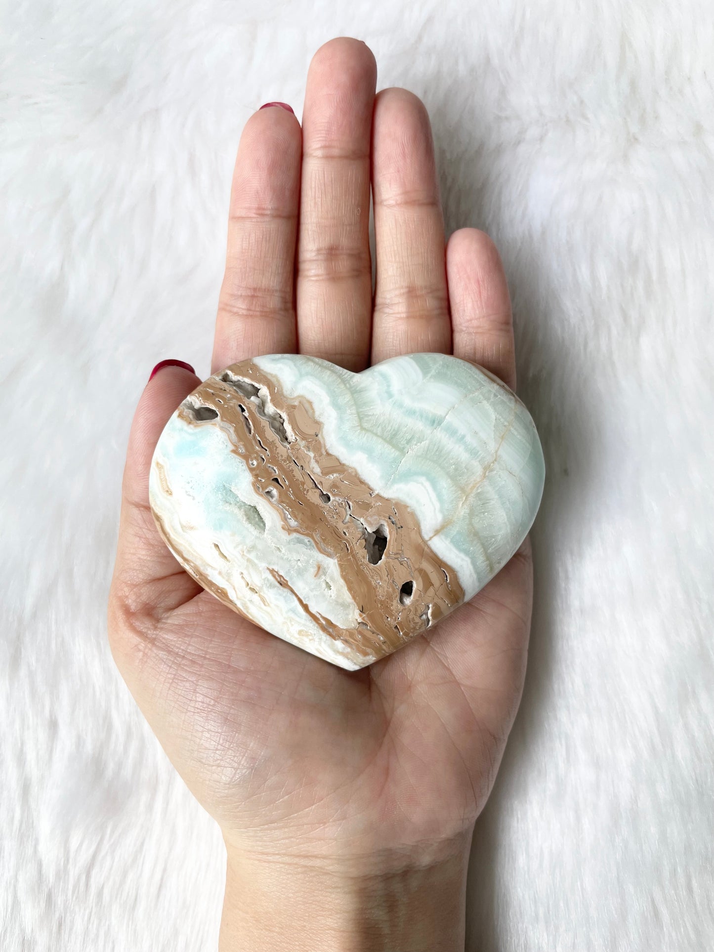 Caribbean Calcite Heart Extra Large