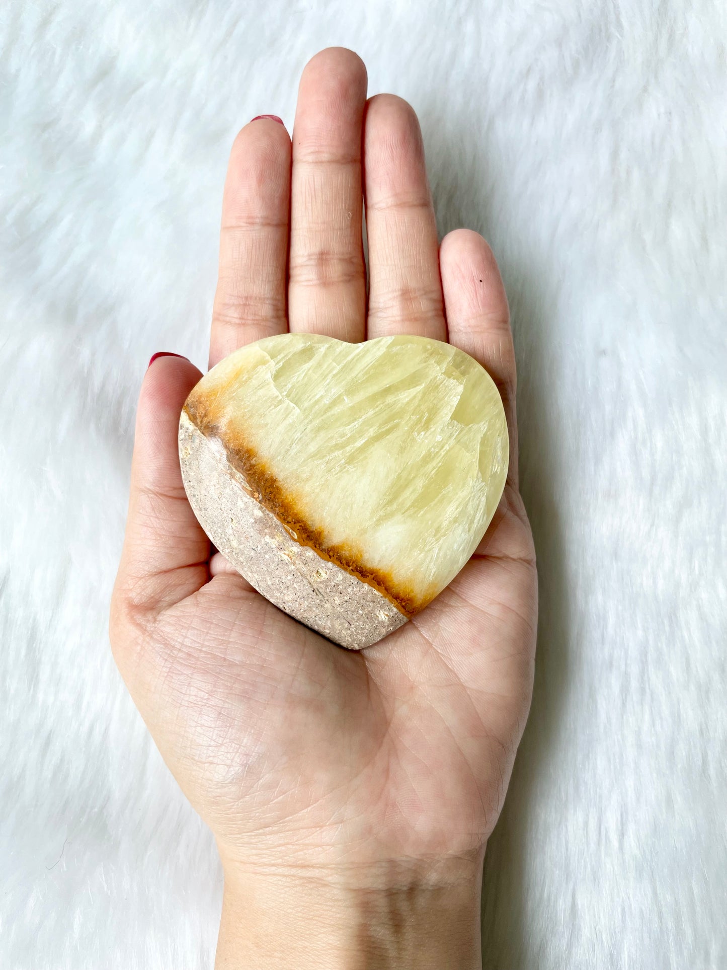 Lemon Calcite Heart