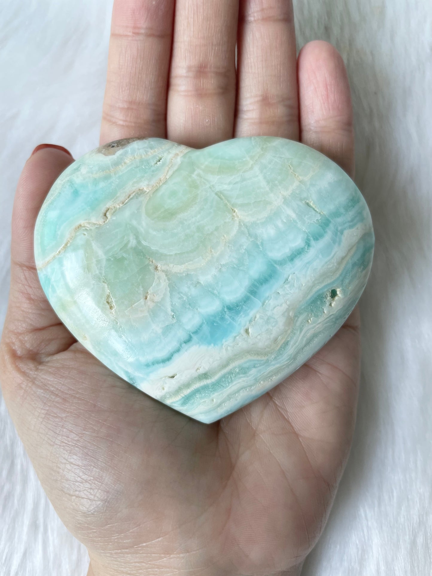 Blue Valley Caribbean Calcite Heart