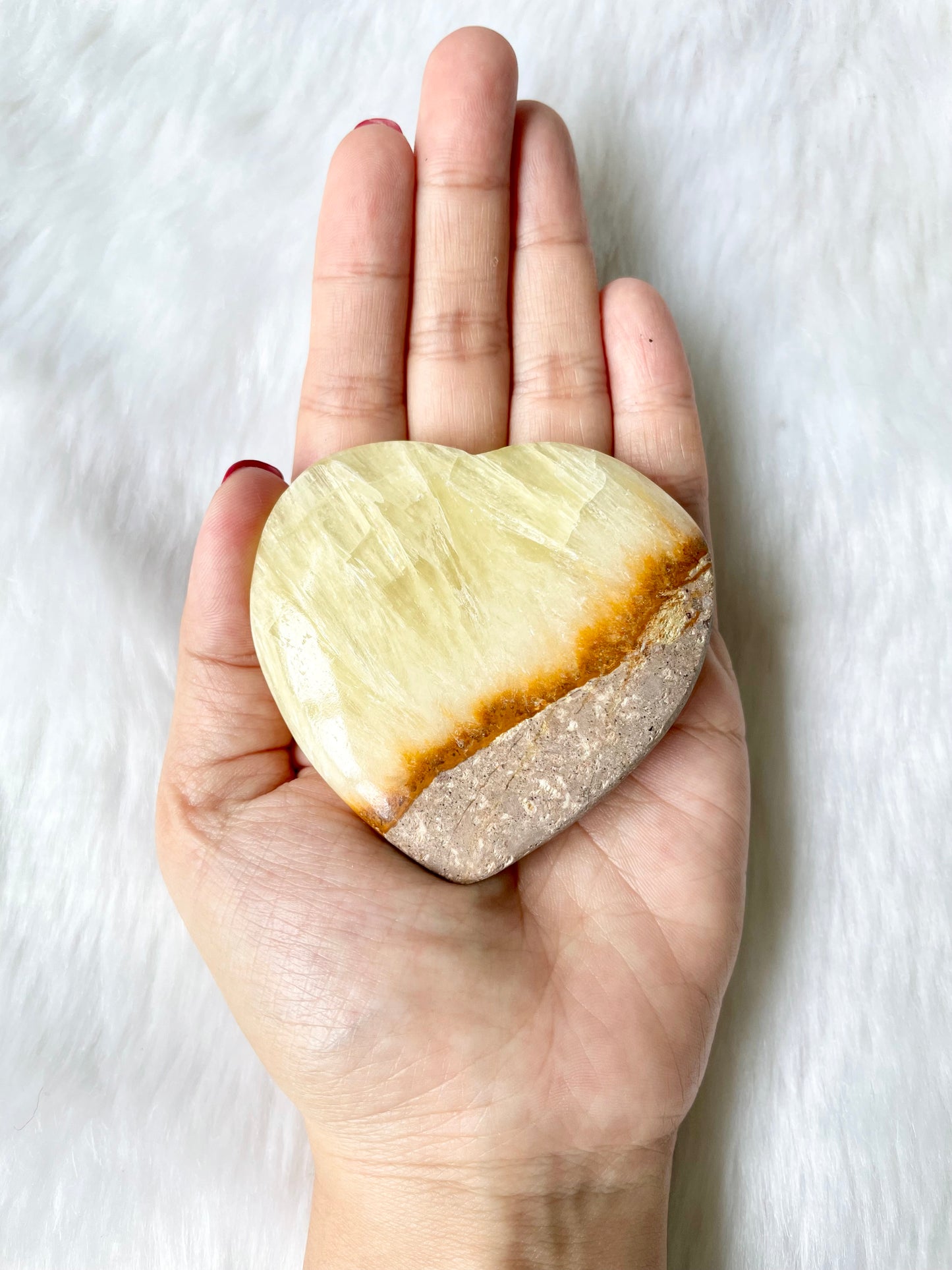 Lemon Calcite Heart