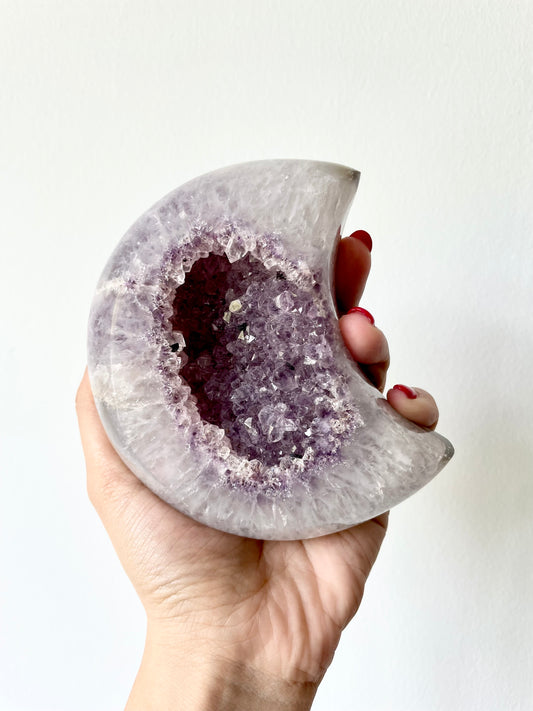 Stunning Purple Amethyst Agate Druze Moon