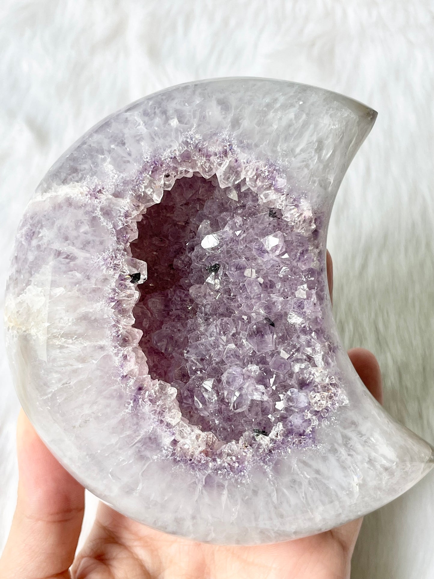 Stunning Purple Amethyst Agate Druze Moon