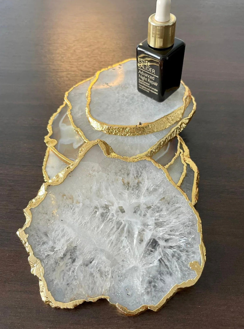 White Agate Crystal Coasters