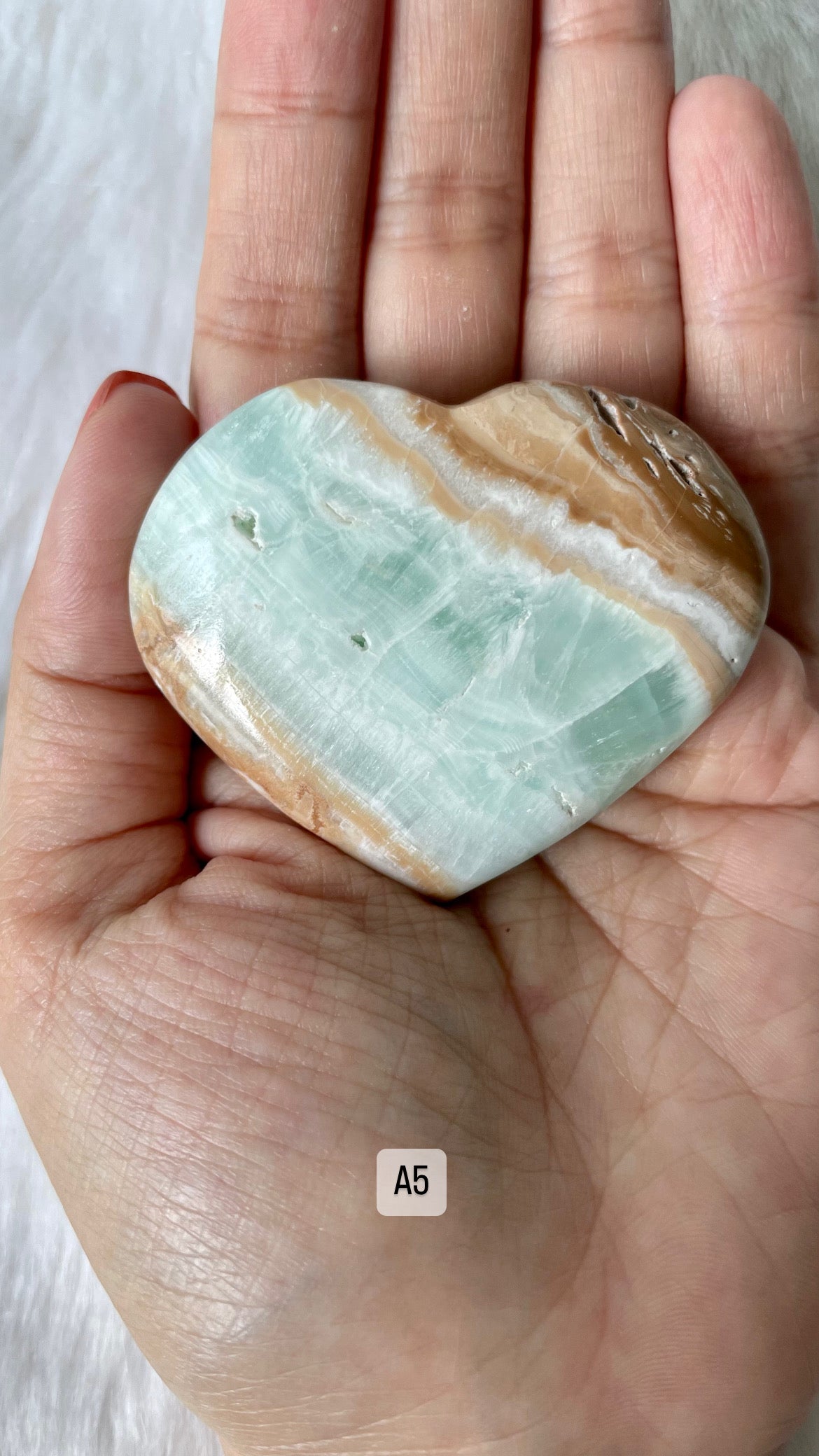 Caribbean Calcite Heart