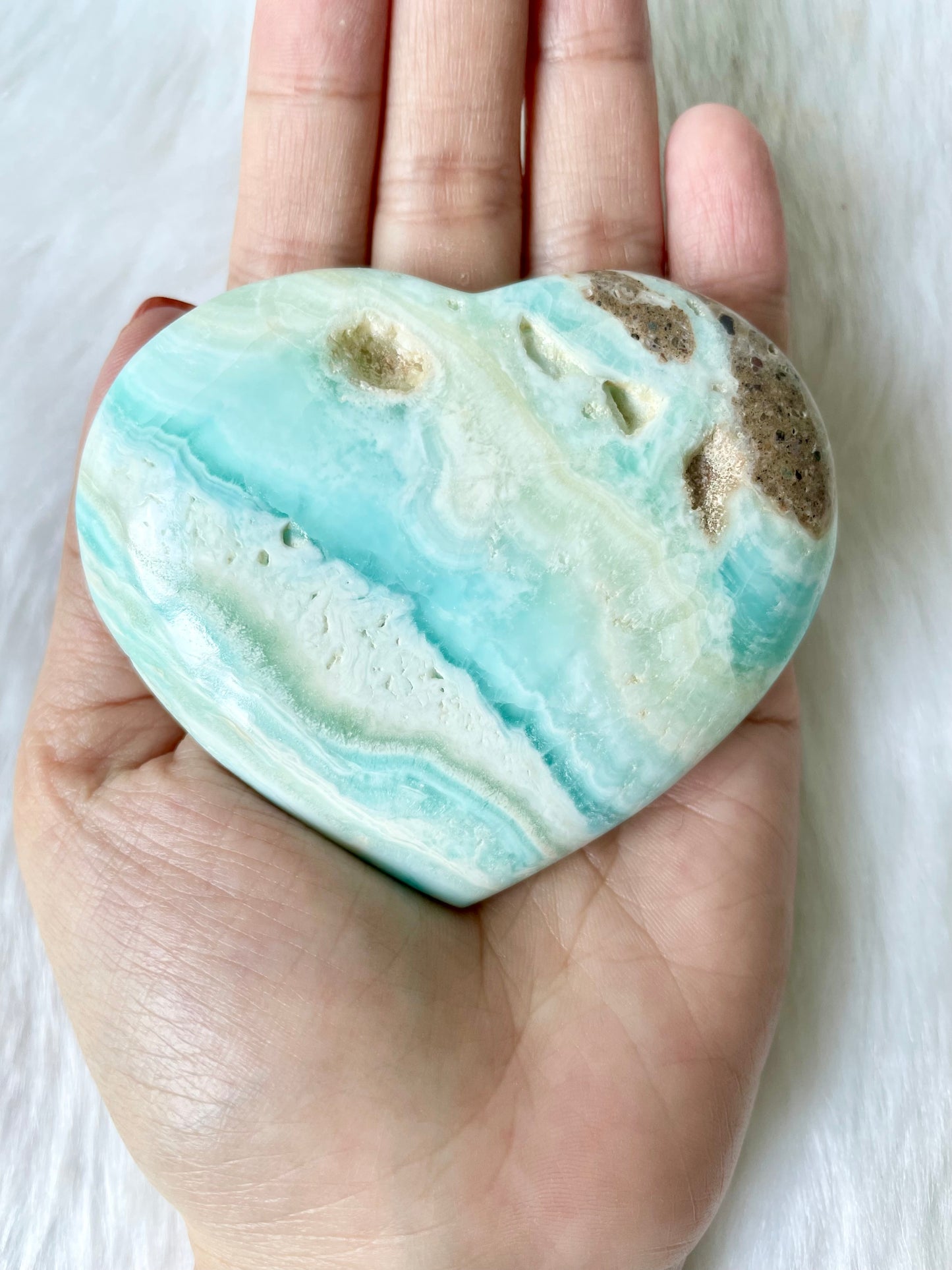 Blue Valley Caribbean Calcite Heart