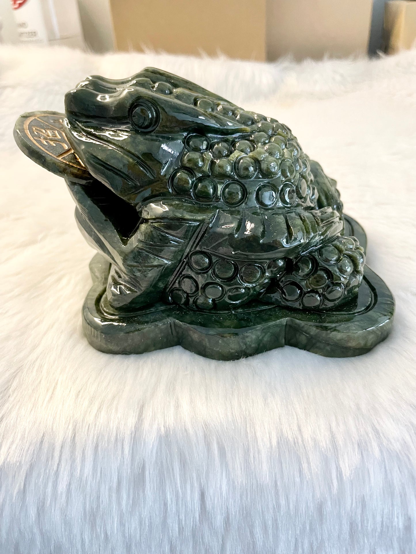 Green Jade Nephrite Toad